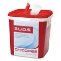 Chicopee S.U.D.S Bucket with Lid, 7.5 x 7.5 x 8, Red/White, PK6 0727
